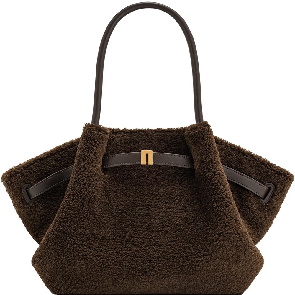 JW PEI Chocolate Shearling Tote